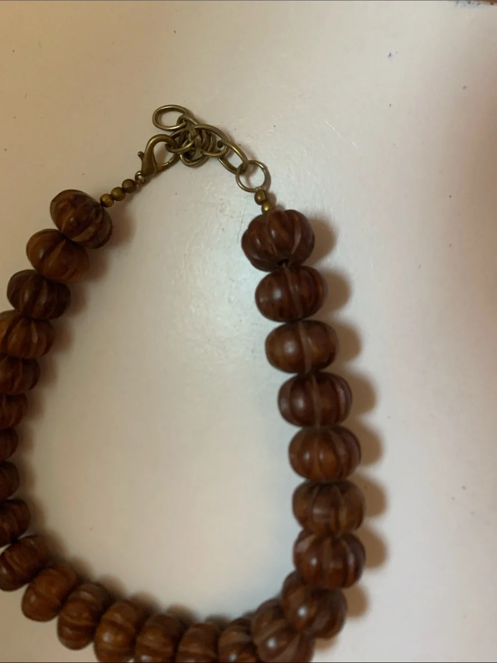 Vintage 60/70s Chunky Wood Bead Necklace - Brown